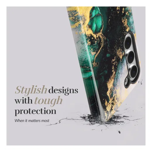 MIO MagSafe Samsung Galaxy A17 Hoesje Hard Shell Back Cover Green Marble afbeelding 4