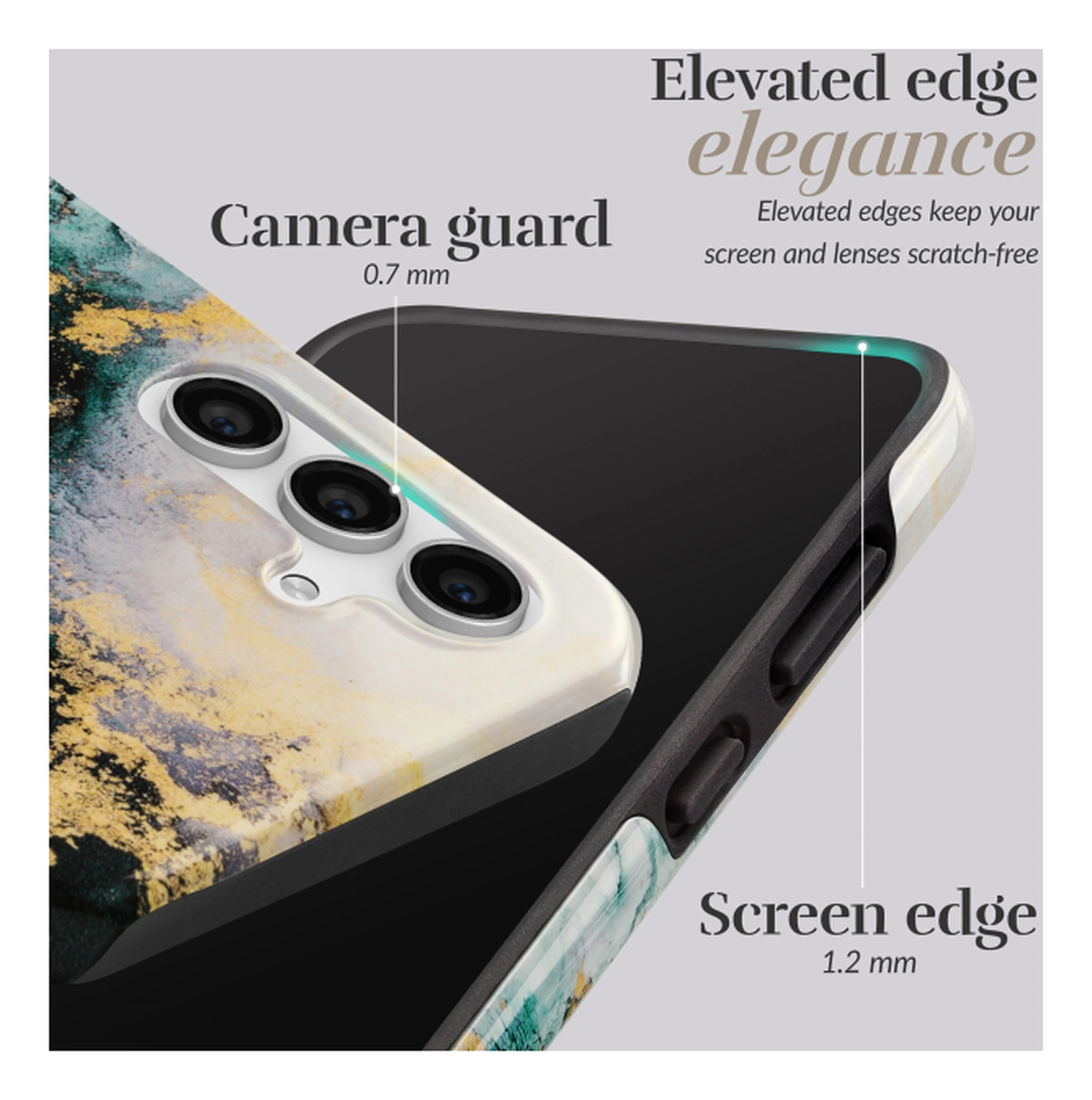 MIO MagSafe Samsung Galaxy A17 Hoesje Hard Shell Back Cover Green Marble afbeelding 6
