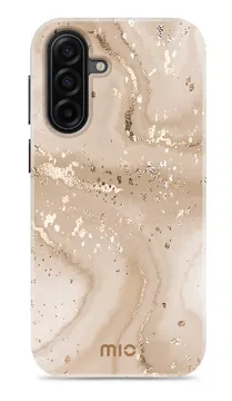 MIO MagSafe Samsung Galaxy A17 Hoesje Hard Shell Back Cover Gold Marble