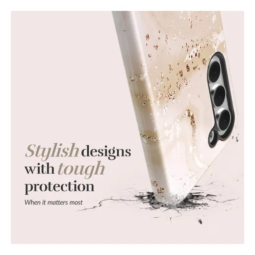 MIO MagSafe Samsung Galaxy A17 Hoesje Hard Shell Back Cover Gold Marble afbeelding 4