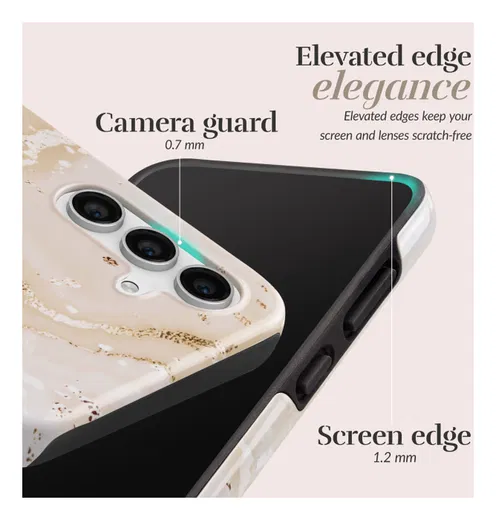 MIO MagSafe Samsung Galaxy A17 Hoesje Hard Shell Back Cover Gold Marble afbeelding 6