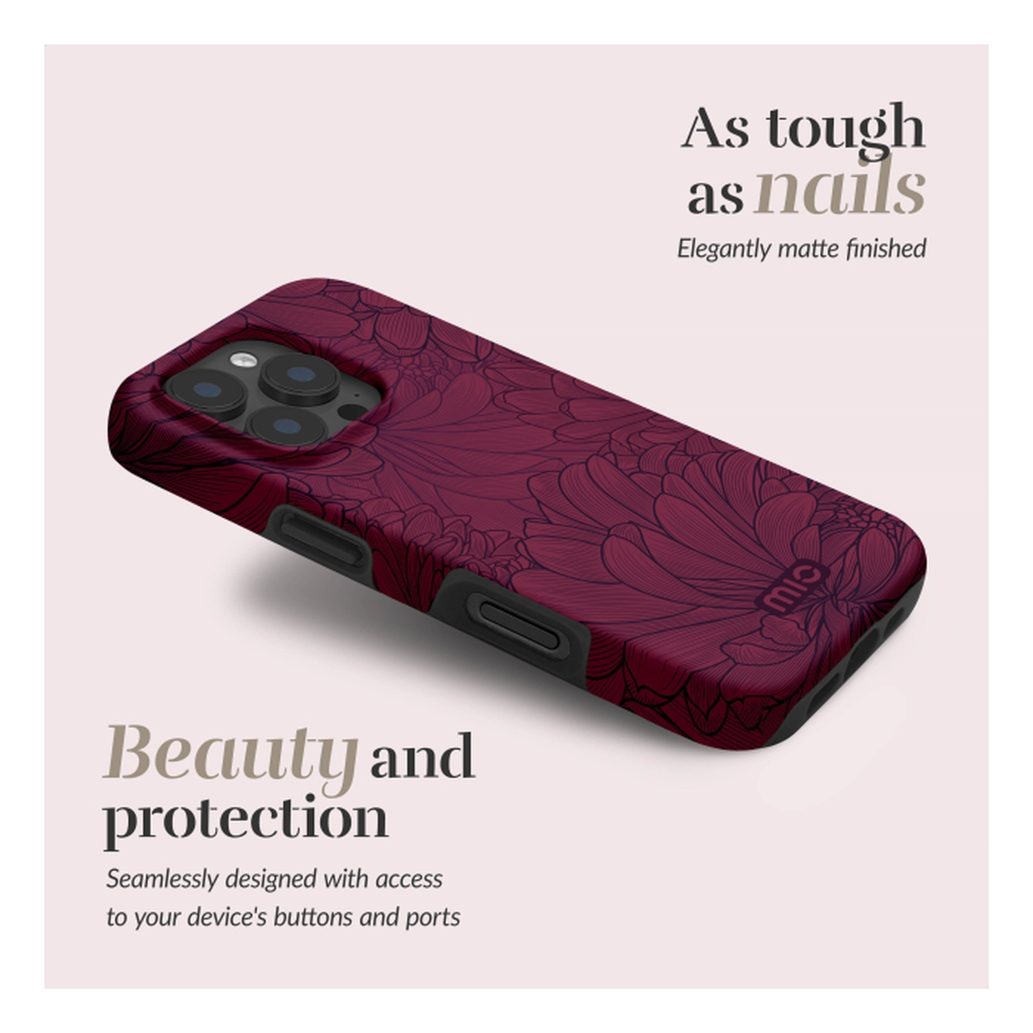 MIO MagSafe iPhone 17 Hoesje Hard Shell Back Cover Berry Blooms afbeelding 2