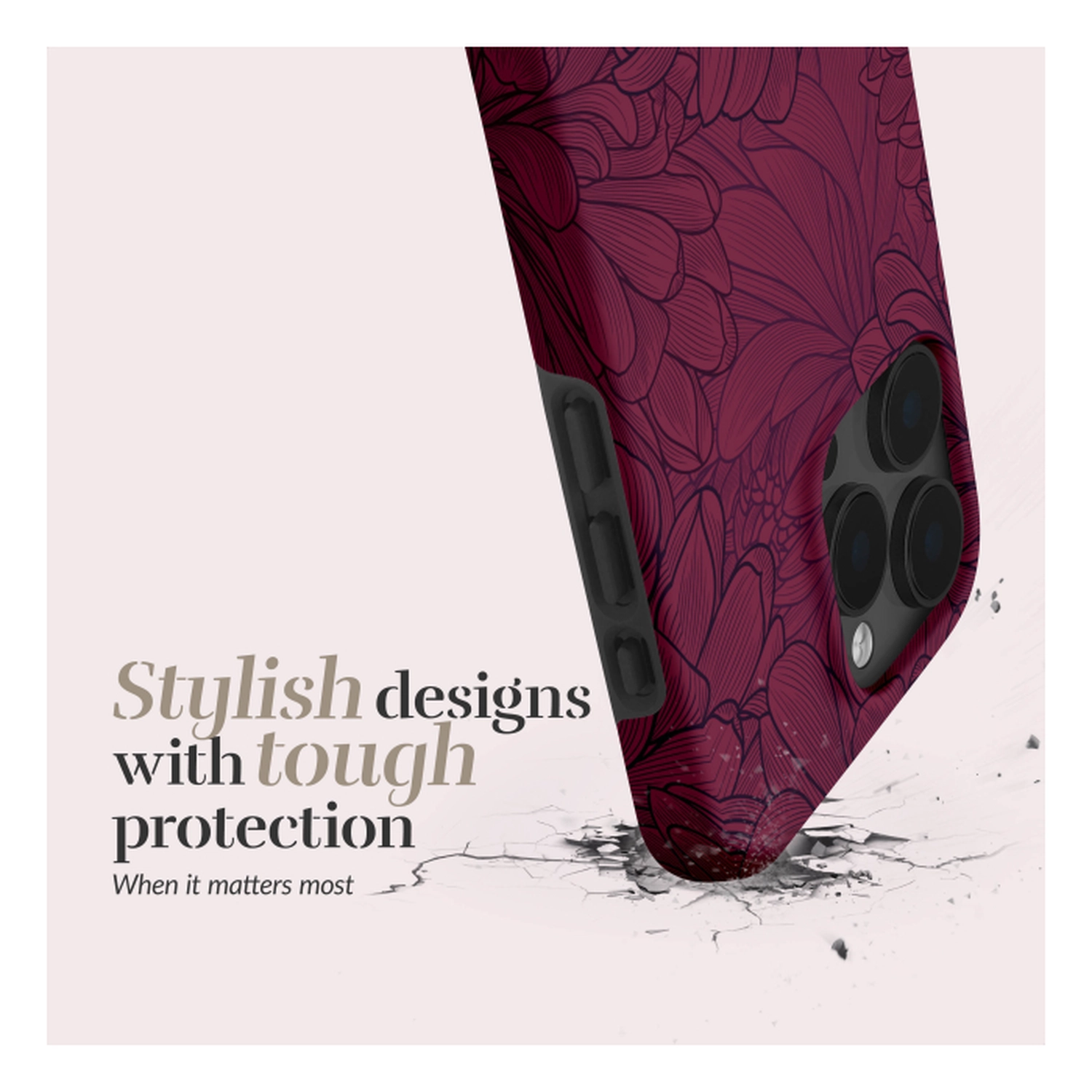 MIO MagSafe iPhone 17 Pro Hoesje Hard Shell Back Cover Berry Blooms afbeelding 4