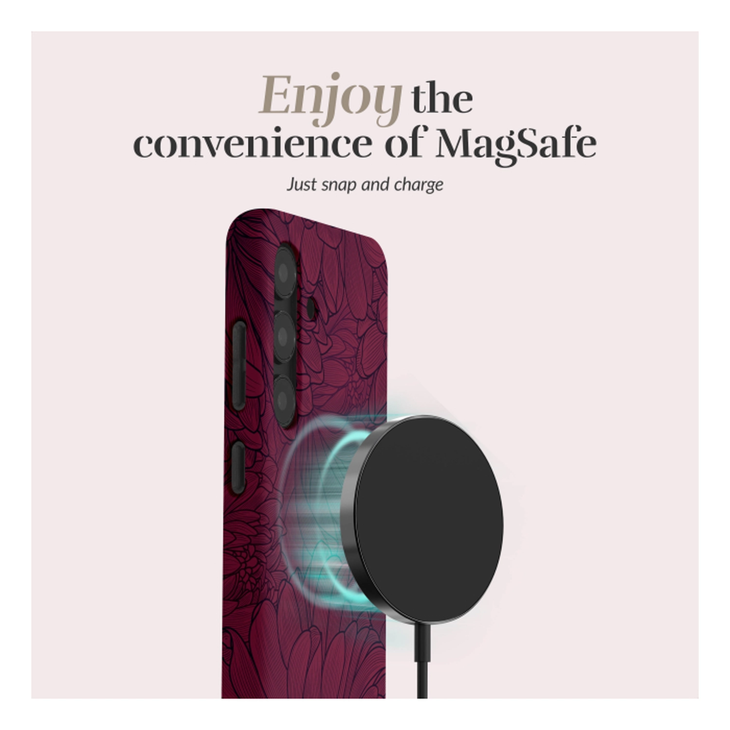 MIO MagSafe Samsung Galaxy A17 Hoesje Hard Shell Back Cover Berry Blooms afbeelding 3