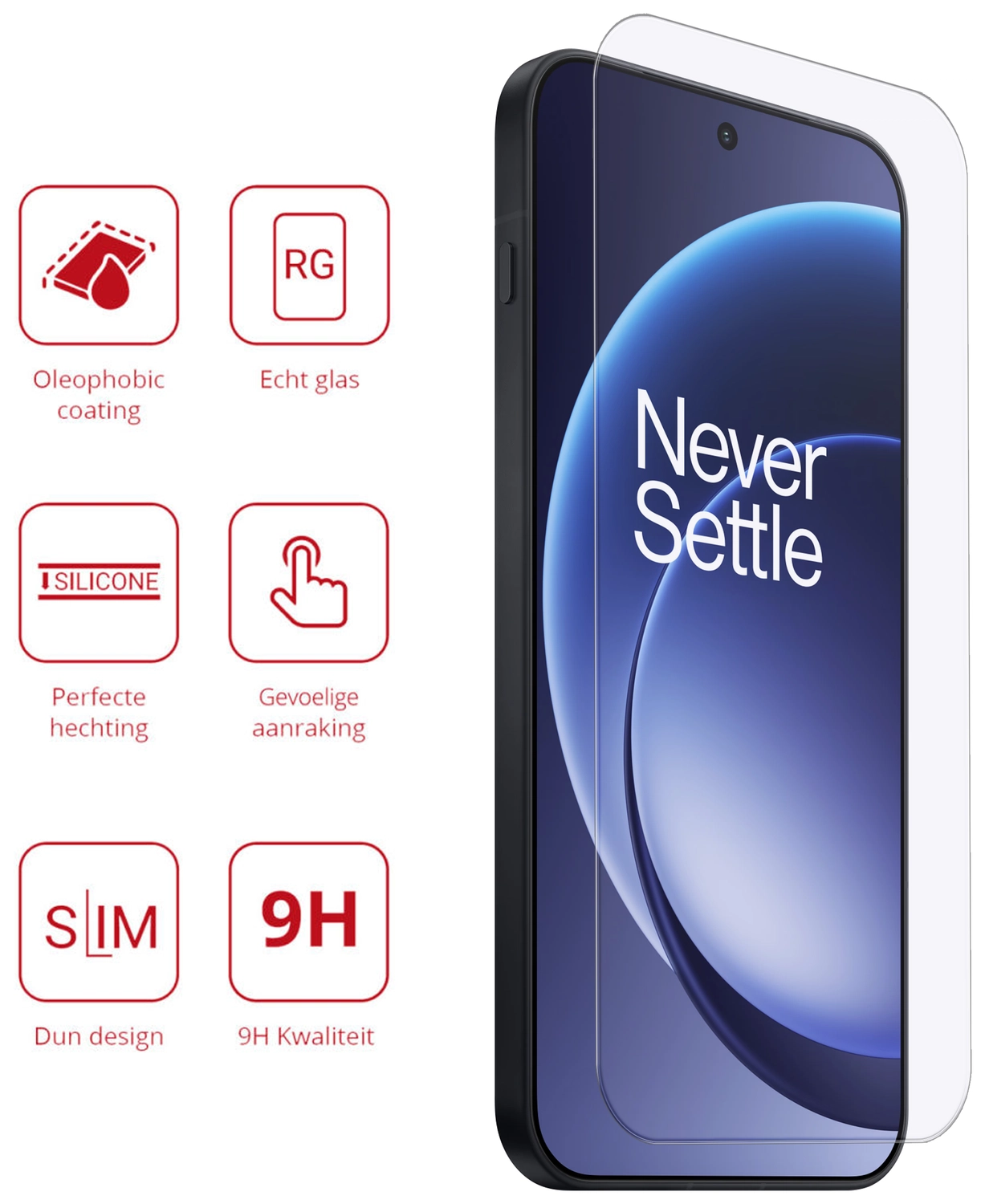 Rosso OnePlus 15 9H Tempered Glass Screen Protector afbeelding 2