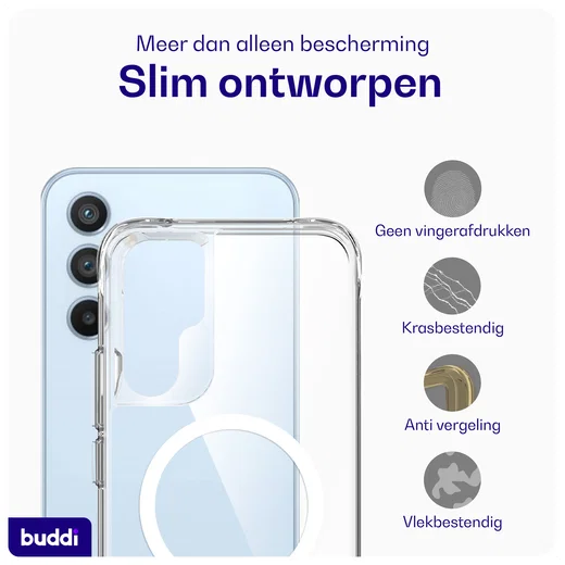 Buddi Core Samsung Galaxy A54 Hoesje MagSafe Back Cover Transparant afbeelding 6