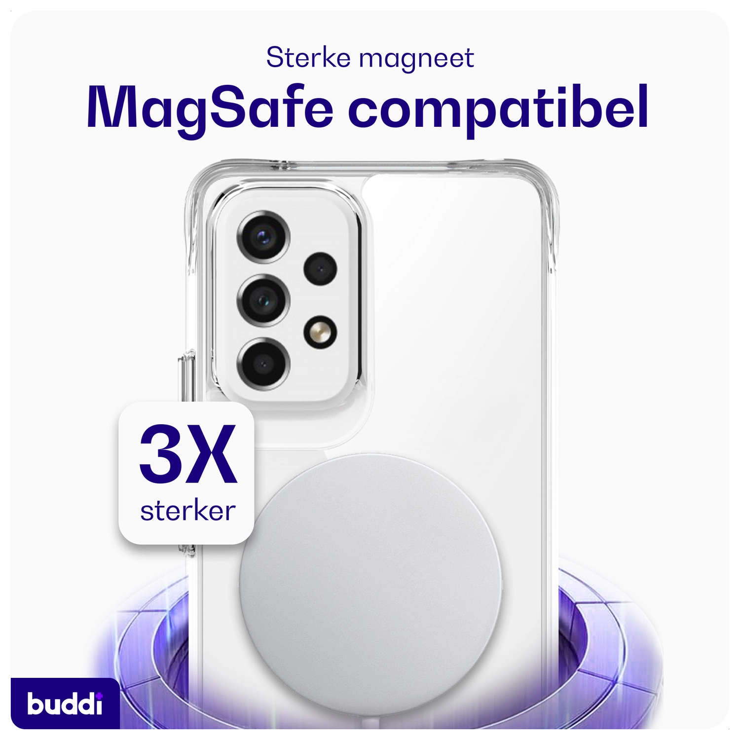 Buddi Core Samsung Galaxy A53 Hoesje MagSafe Back Cover Transparant afbeelding 3