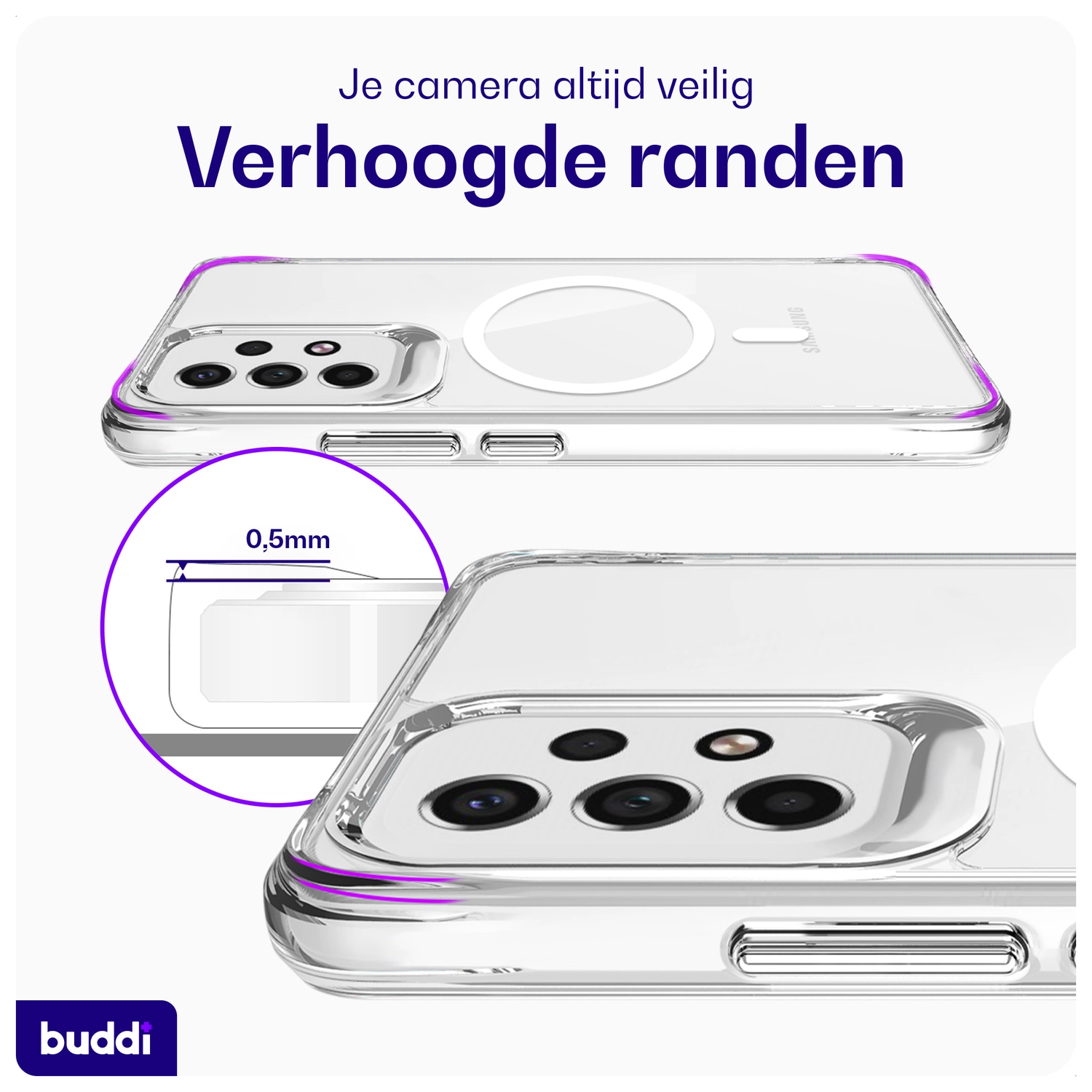 Buddi Core Samsung Galaxy A53 Hoesje MagSafe Back Cover Transparant afbeelding 5