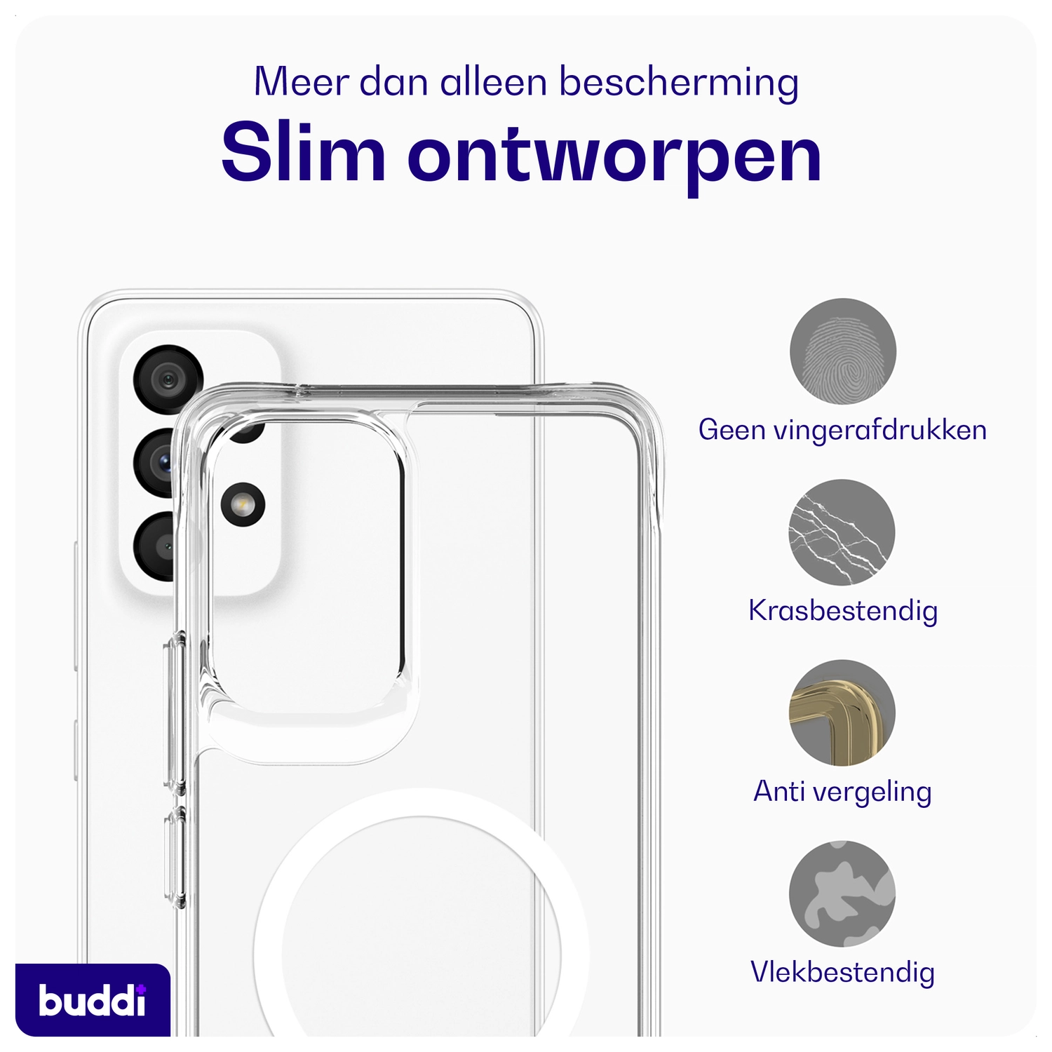 Buddi Core Samsung Galaxy A53 Hoesje MagSafe Back Cover Transparant afbeelding 6