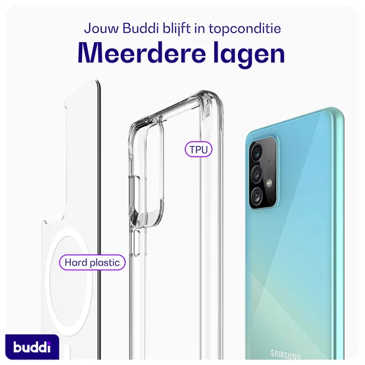 Buddi Core Samsung Galaxy A52 / A52S Hoesje MagSafe Back Cover Transparant afbeelding 7