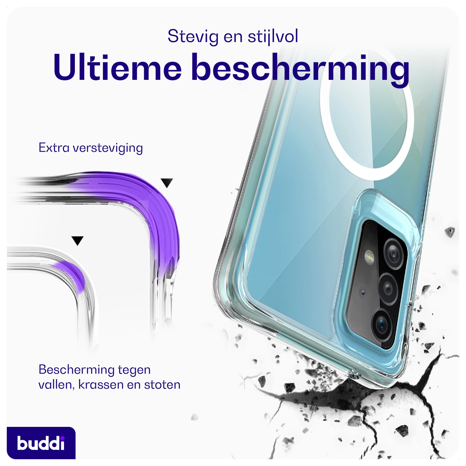 Buddi Core Samsung Galaxy A52 / A52S Hoesje MagSafe Back Cover Transparant afbeelding 2