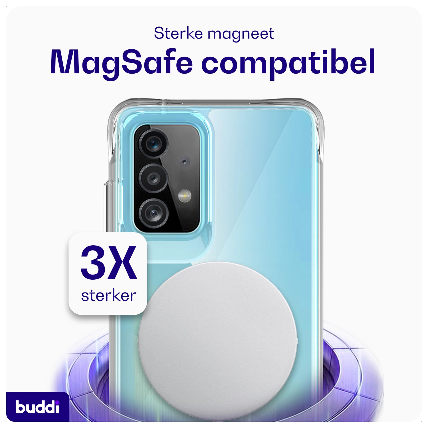 Buddi Core Samsung Galaxy A52 / A52S Hoesje MagSafe Back Cover Transparant afbeelding 3