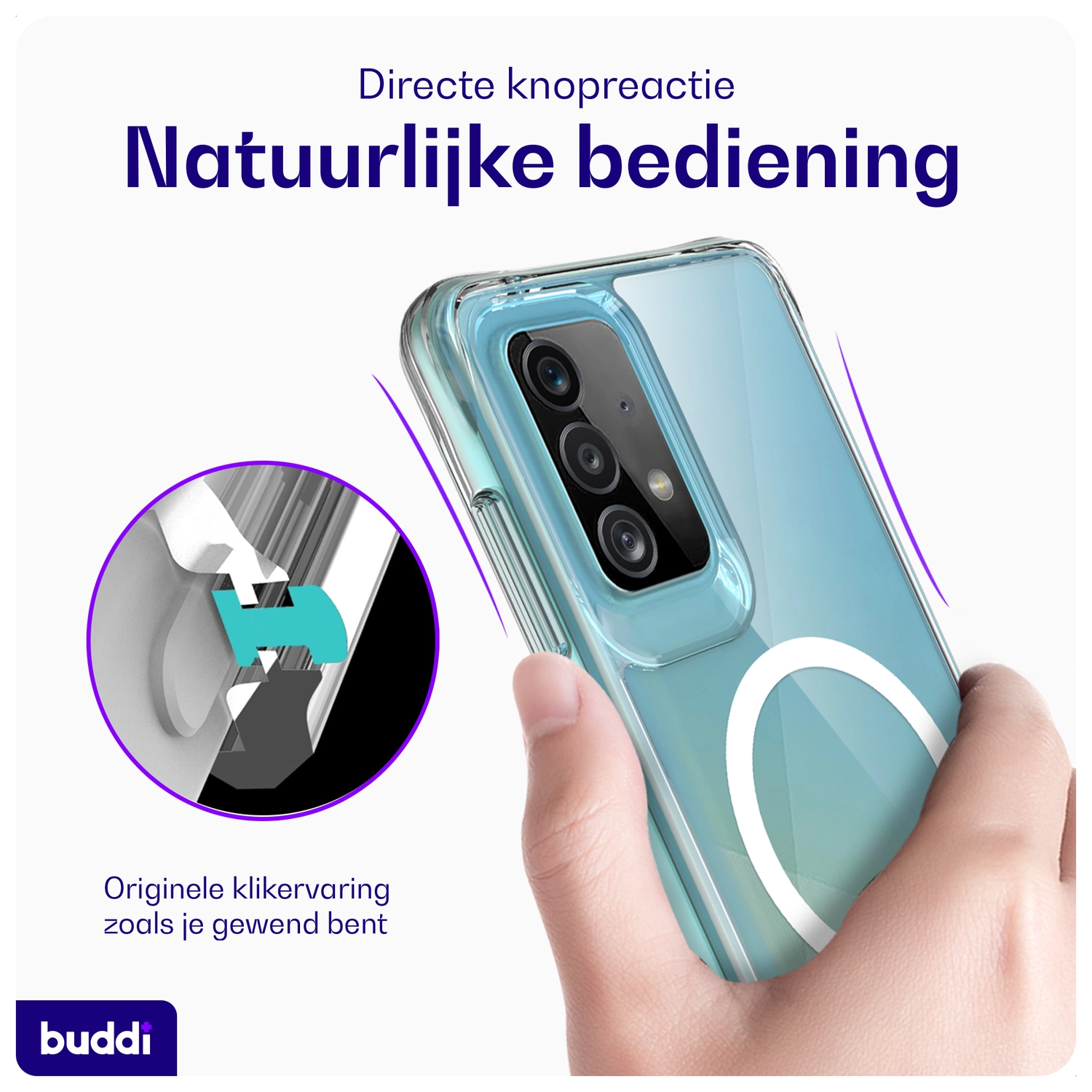 Buddi Core Samsung Galaxy A52 / A52S Hoesje MagSafe Back Cover Transparant afbeelding 4