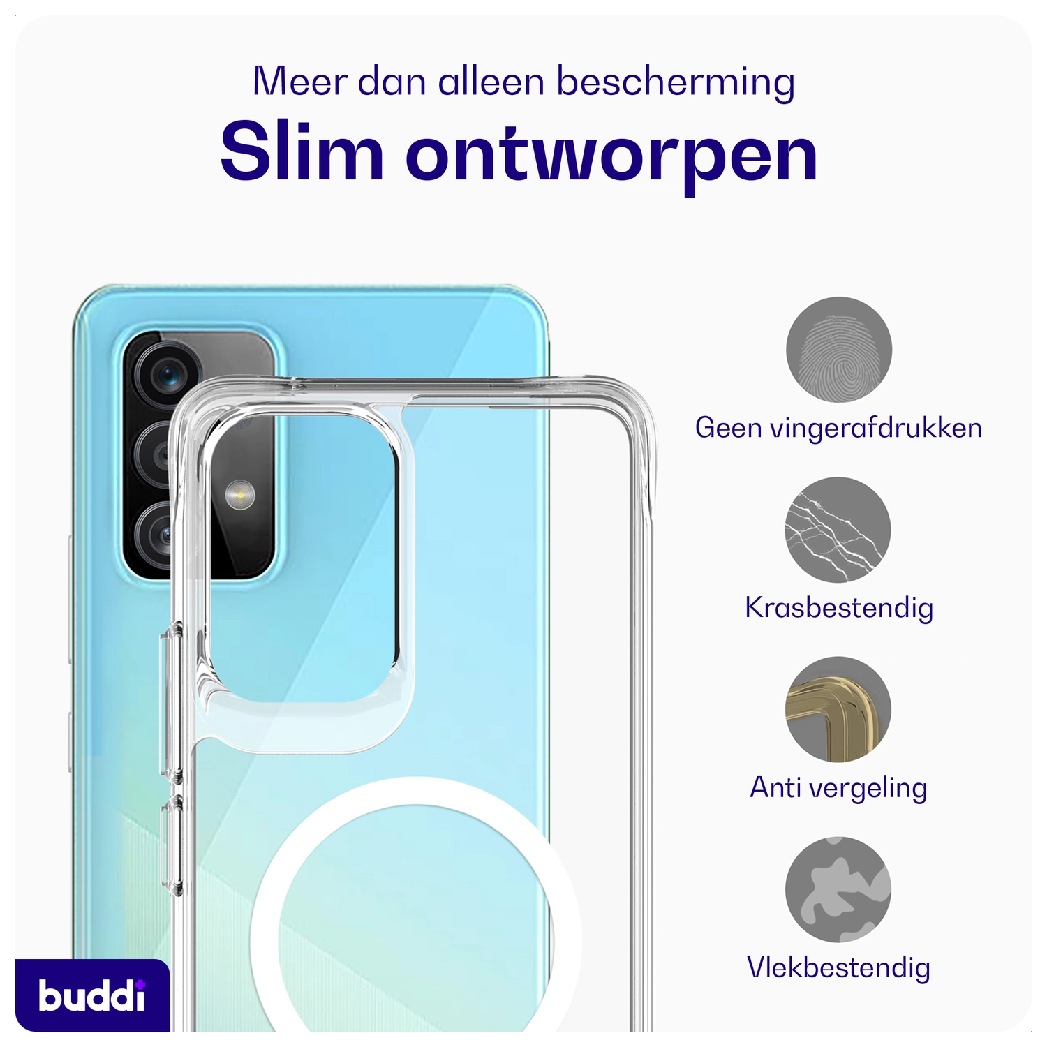 Buddi Core Samsung Galaxy A52 / A52S Hoesje MagSafe Back Cover Transparant afbeelding 6