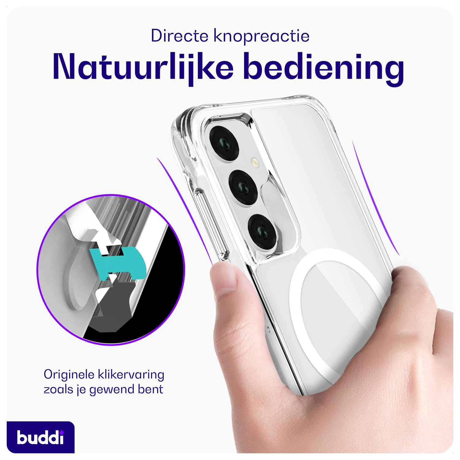 Buddi Core Samsung Galaxy A35 Hoesje MagSafe Back Cover Transparant afbeelding 4