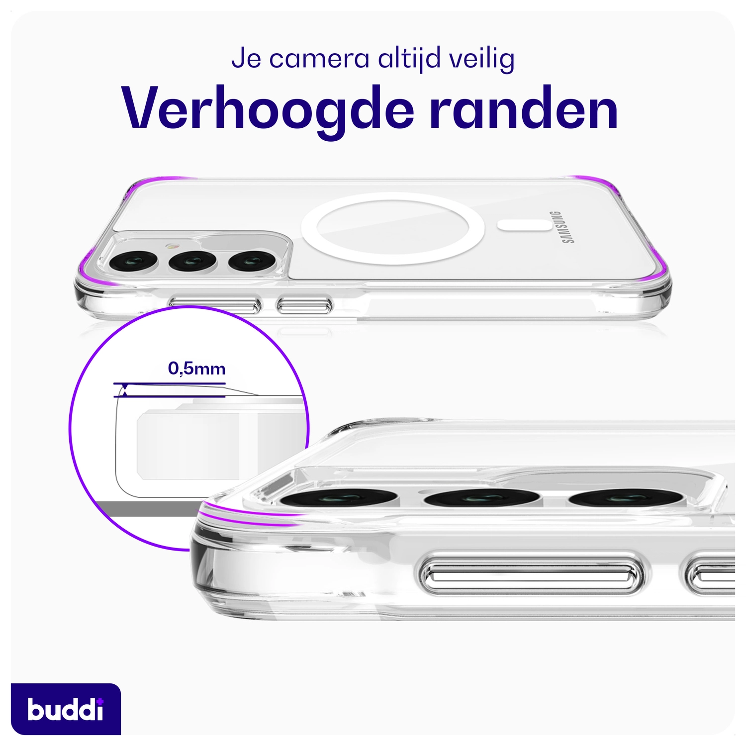 Buddi Core Samsung Galaxy A35 Hoesje MagSafe Back Cover Transparant afbeelding 5