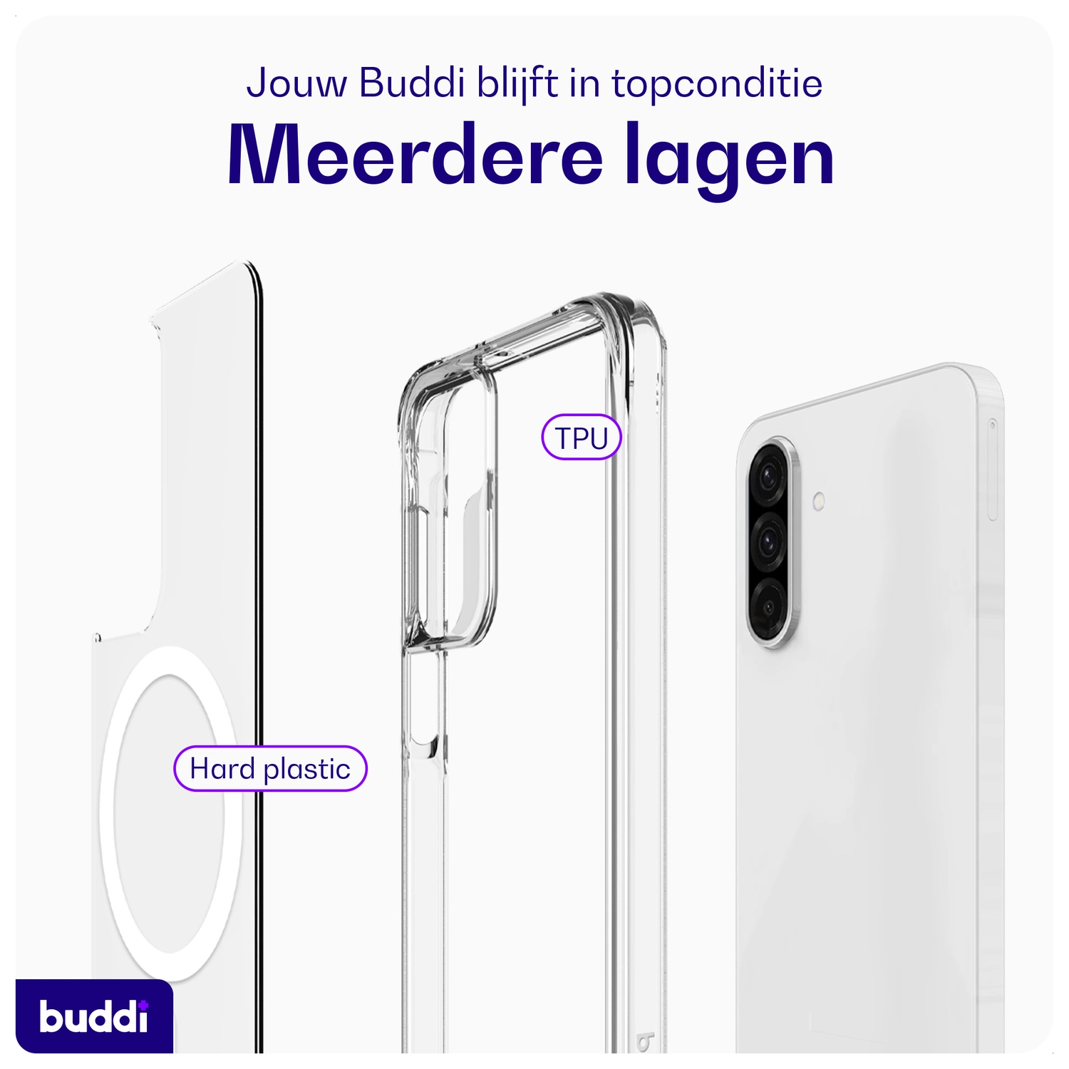 Buddi Core Samsung Galaxy A17 Hoesje MagSafe Back Cover Transparant afbeelding 7