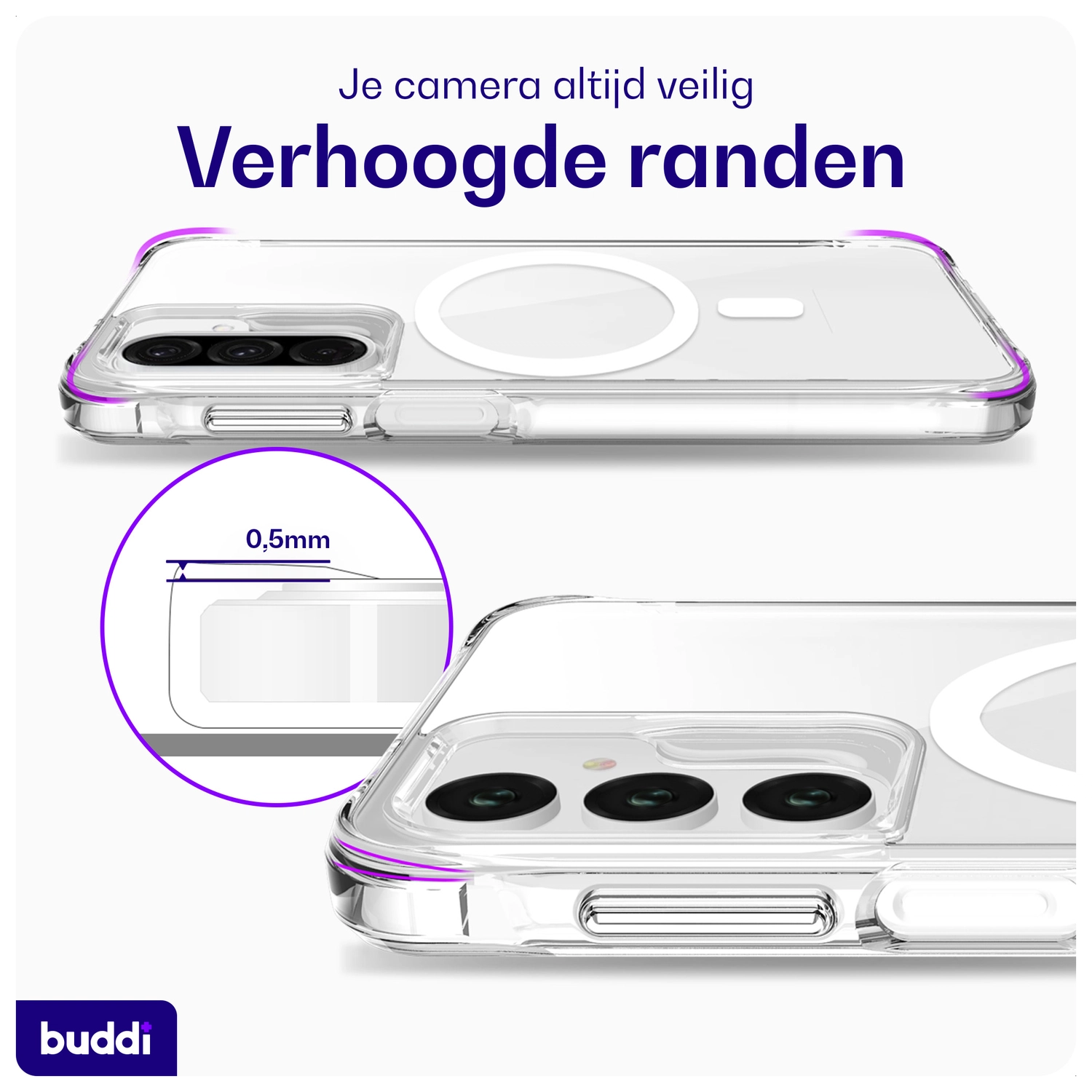 Buddi Core Samsung Galaxy A17 Hoesje MagSafe Back Cover Transparant afbeelding 5
