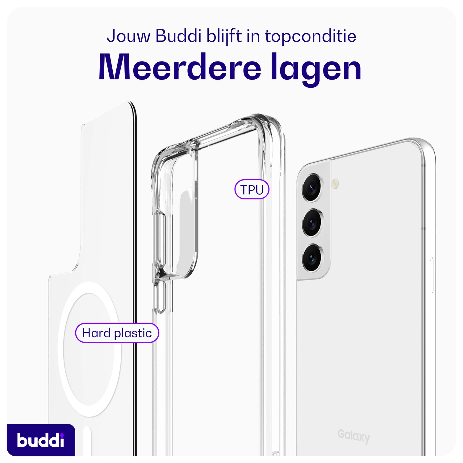 Buddi Core Samsung Galaxy S23 Hoesje MagSafe Back Cover Transparant afbeelding 7