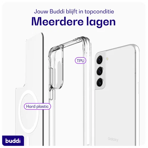 Buddi Core Samsung Galaxy S23 Hoesje MagSafe Back Cover Transparant afbeelding 7