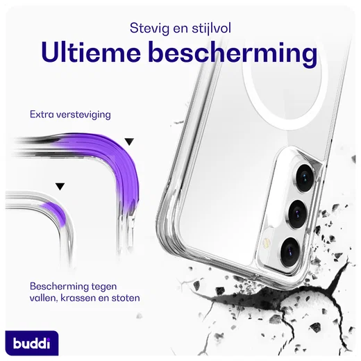 Buddi Core Samsung Galaxy S23 Hoesje MagSafe Back Cover Transparant afbeelding 2