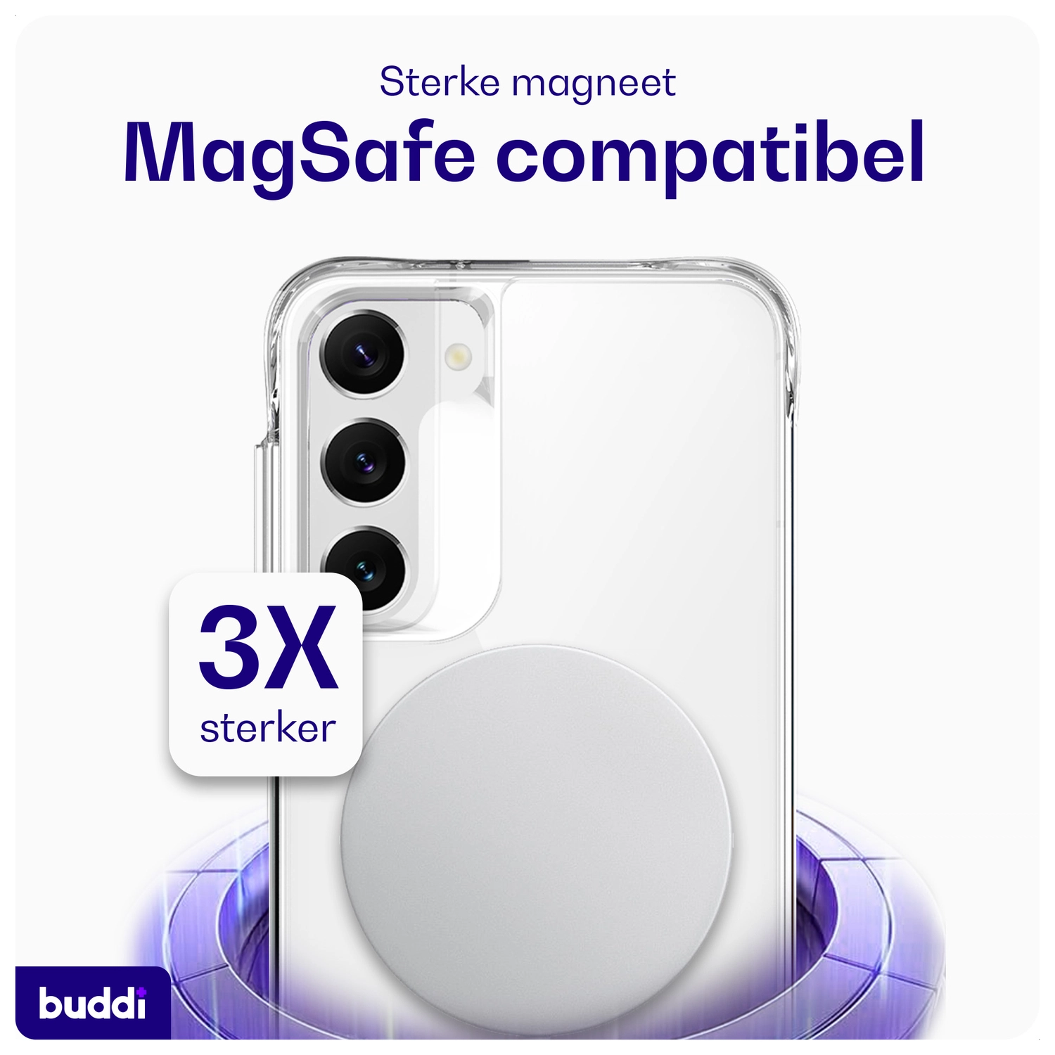 Buddi Core Samsung Galaxy S23 Hoesje MagSafe Back Cover Transparant afbeelding 3