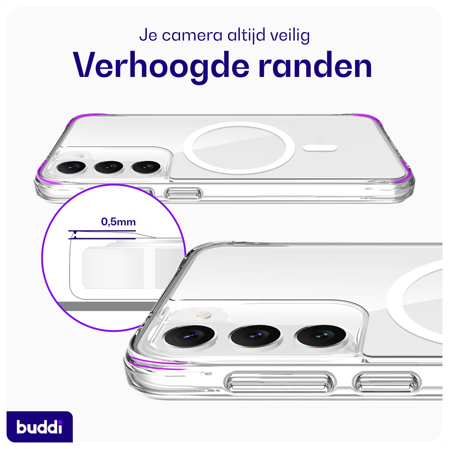Buddi Core Samsung Galaxy S23 Hoesje MagSafe Back Cover Transparant afbeelding 5