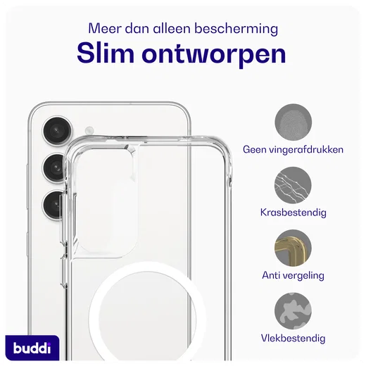 Buddi Core Samsung Galaxy S23 Hoesje MagSafe Back Cover Transparant afbeelding 6