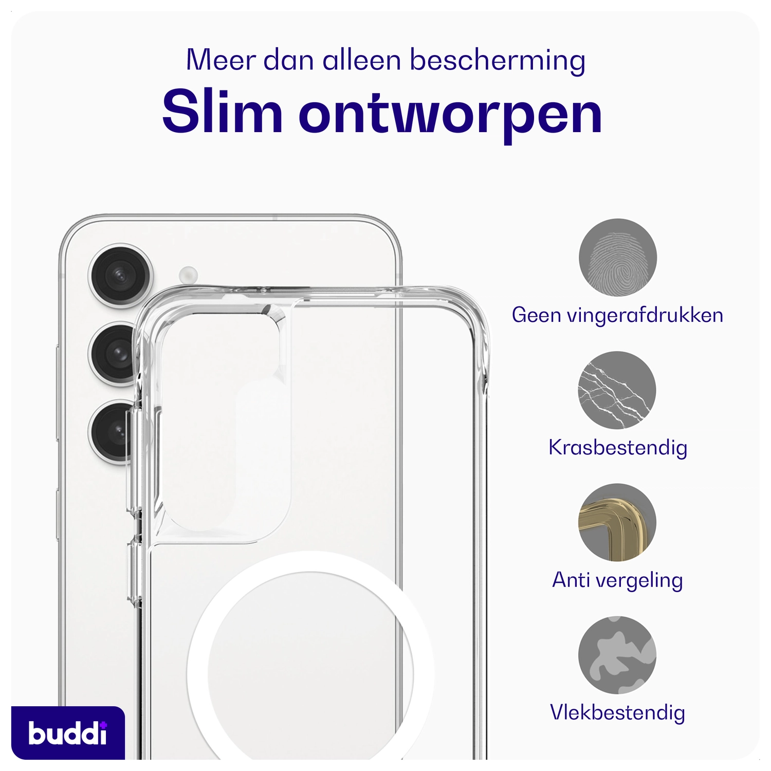 Buddi Core Samsung Galaxy S23 Plus Hoesje MagSafe Back Cover Transparant afbeelding 6