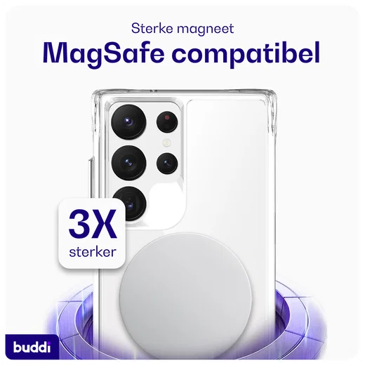 Buddi Core Samsung Galaxy S23 Ultra Hoesje MagSafe Back Cover Transparant afbeelding 3