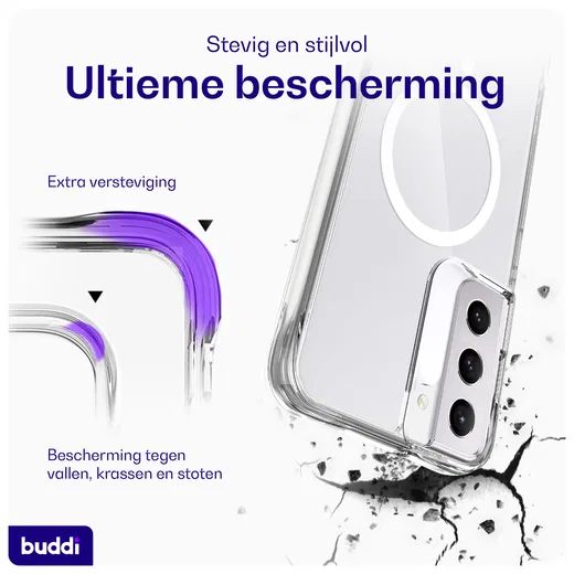 Buddi Core Samsung Galaxy S22 Hoesje MagSafe Back Cover Transparant afbeelding 2
