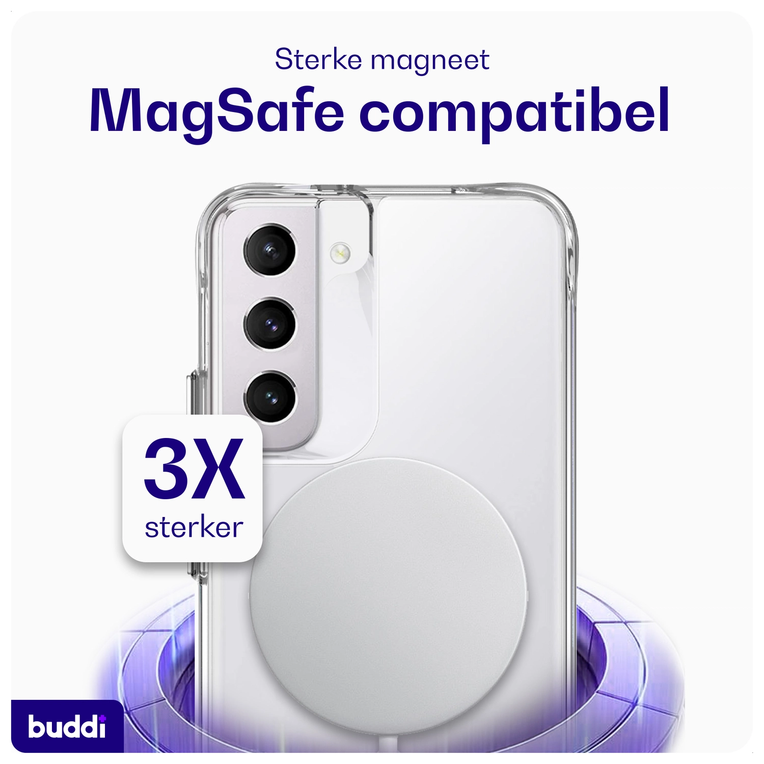 Buddi Core Samsung Galaxy S22 Hoesje MagSafe Back Cover Transparant afbeelding 3