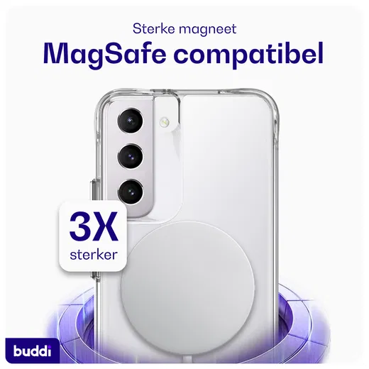 Buddi Core Samsung Galaxy S22 Hoesje MagSafe Back Cover Transparant afbeelding 3