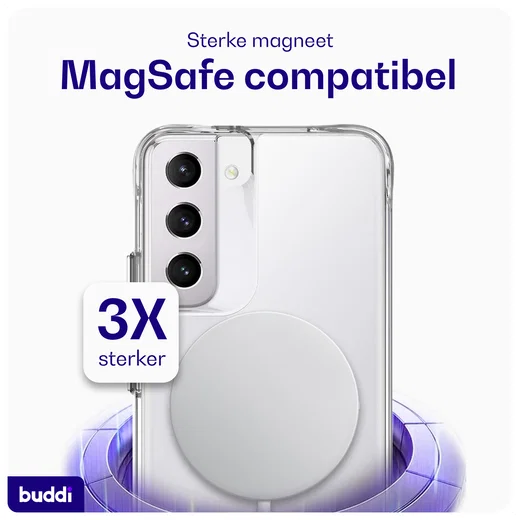 Buddi Core Samsung Galaxy S22 Plus Hoesje MagSafe Back Cover Transparant afbeelding 3