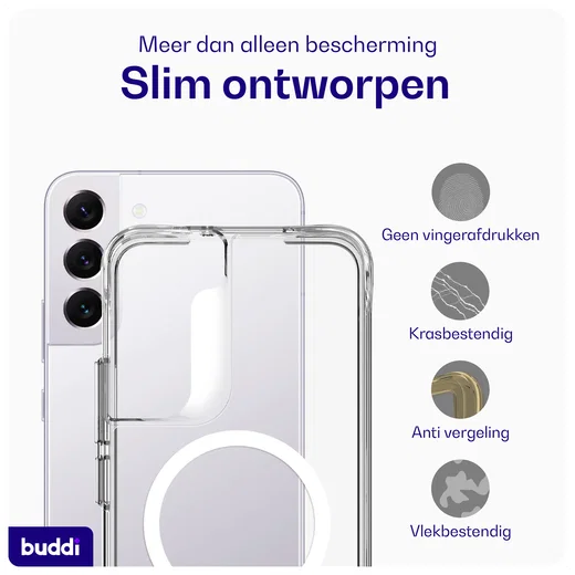 Buddi Core Samsung Galaxy S22 Plus Hoesje MagSafe Back Cover Transparant afbeelding 6