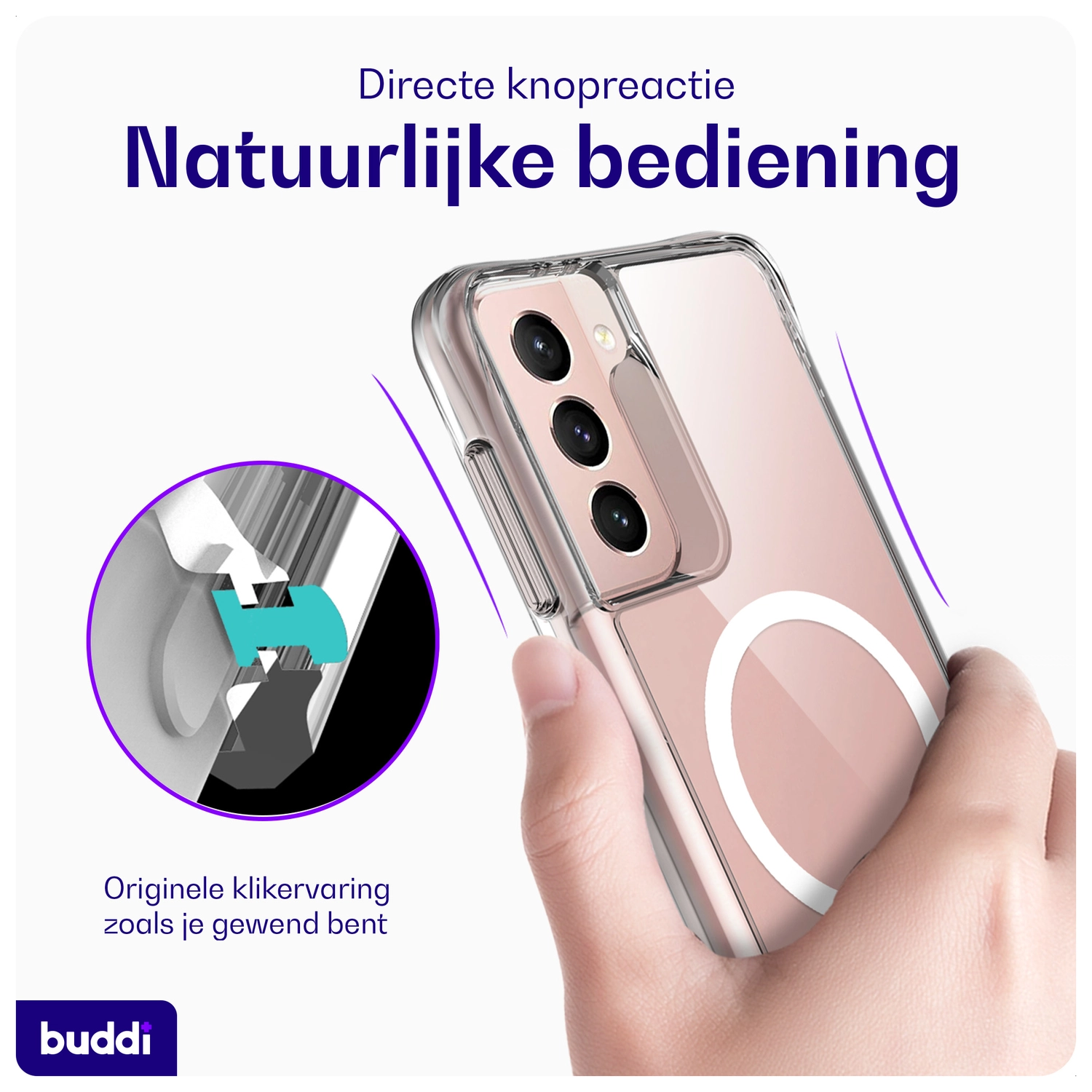 Buddi Core Samsung Galaxy S21 Hoesje MagSafe Back Cover Transparant afbeelding 5