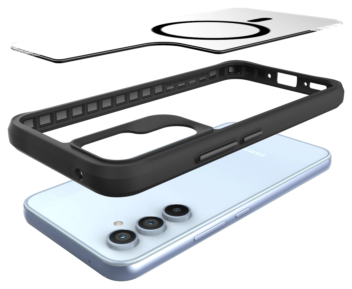 Buddi Hybrid Samsung Galaxy A54 Hoesje MagSafe Back Cover Transparant Zwart afbeelding 10