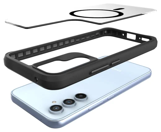 Buddi Hybrid Samsung Galaxy A54 Hoesje MagSafe Back Cover Transparant Zwart afbeelding 10