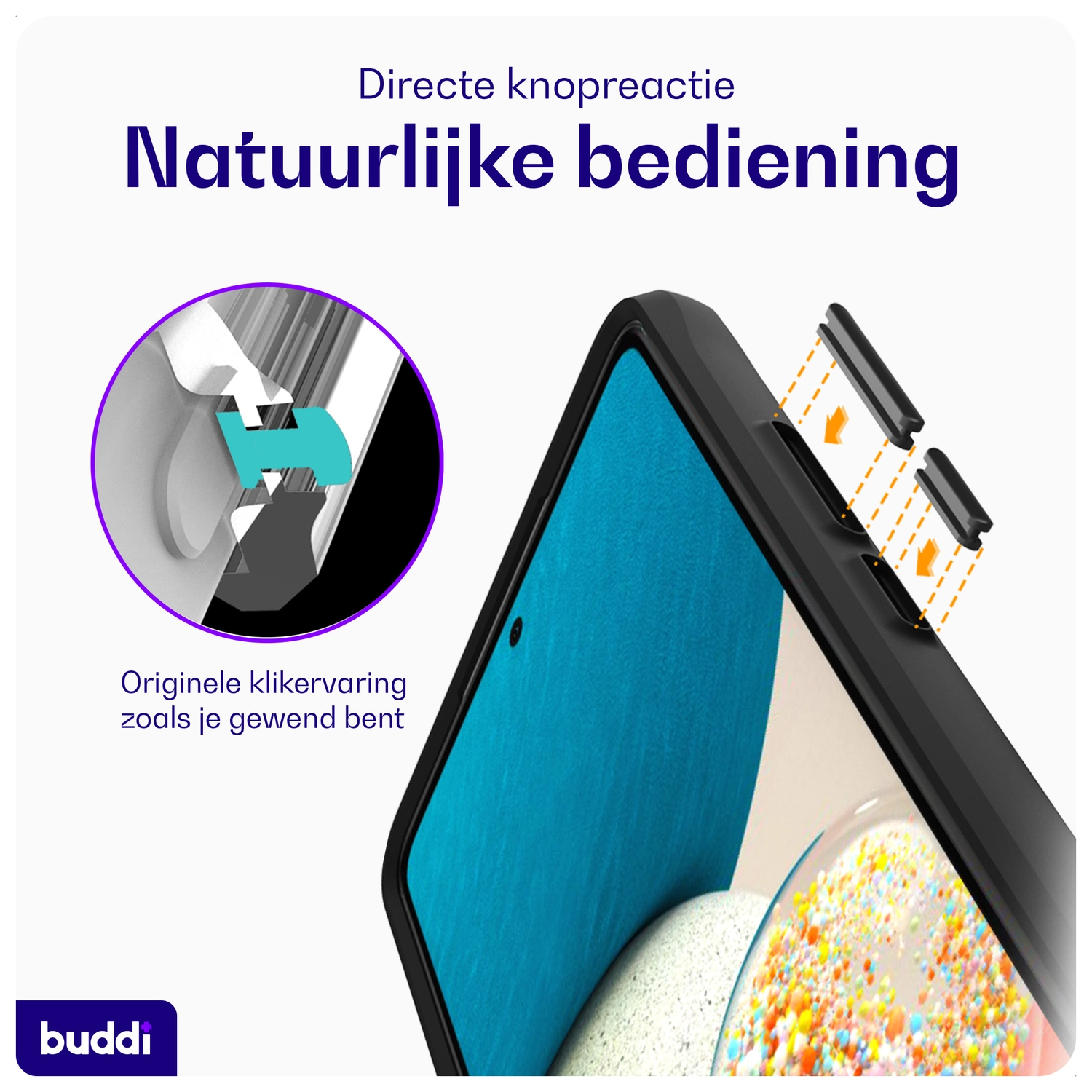 Buddi Hybrid Samsung Galaxy A54 Hoesje MagSafe Back Cover Transparant Zwart afbeelding 6