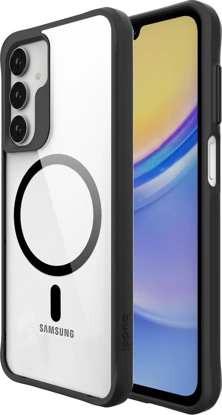 Buddi Hybrid Samsung Galaxy A17 Hoesje MagSafe Back Cover Transparant Zwart afbeelding 1