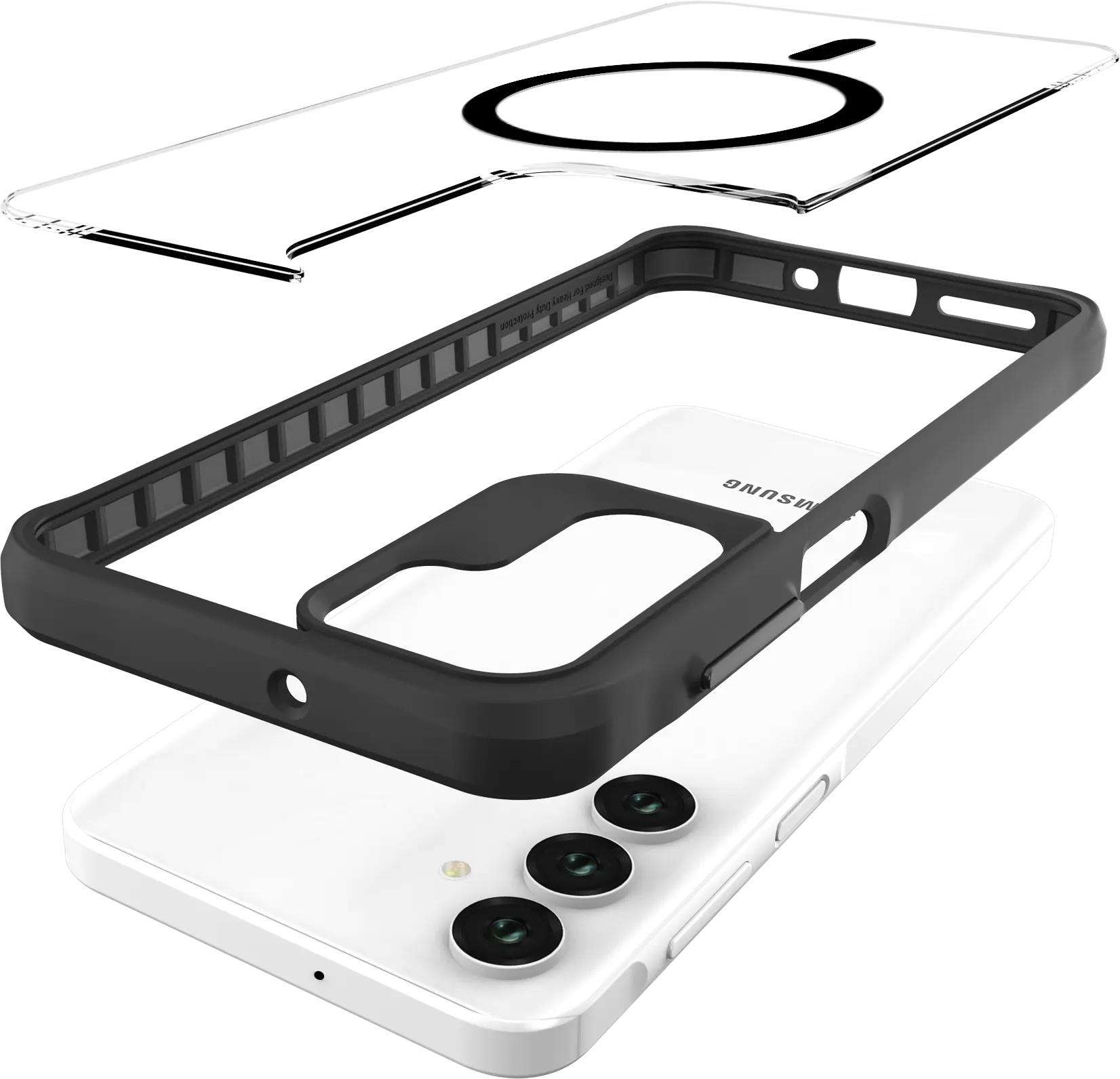 Buddi Hybrid Samsung Galaxy A17 Hoesje MagSafe Back Cover Transparant Zwart afbeelding 8
