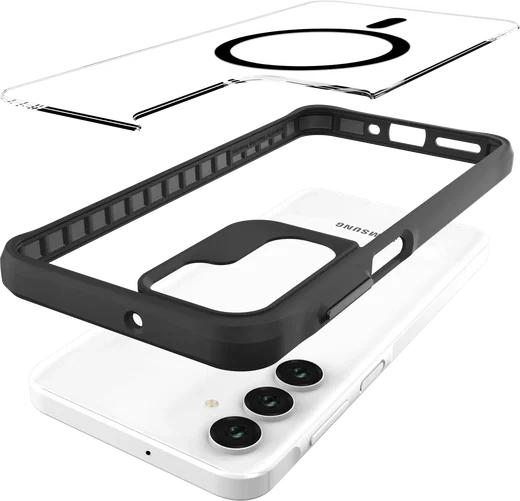 Buddi Hybrid Samsung Galaxy A17 Hoesje MagSafe Back Cover Transparant Zwart afbeelding 8