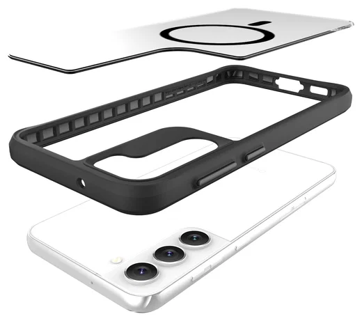Buddi Hybrid Samsung Galaxy S23 Plus Hoesje MagSafe Back Cover Transparant Zwart afbeelding 8