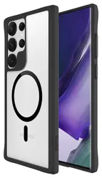 Buddi Hybrid Samsung Galaxy S23 Ultra Hoesje MagSafe Transparant Zwart afbeelding