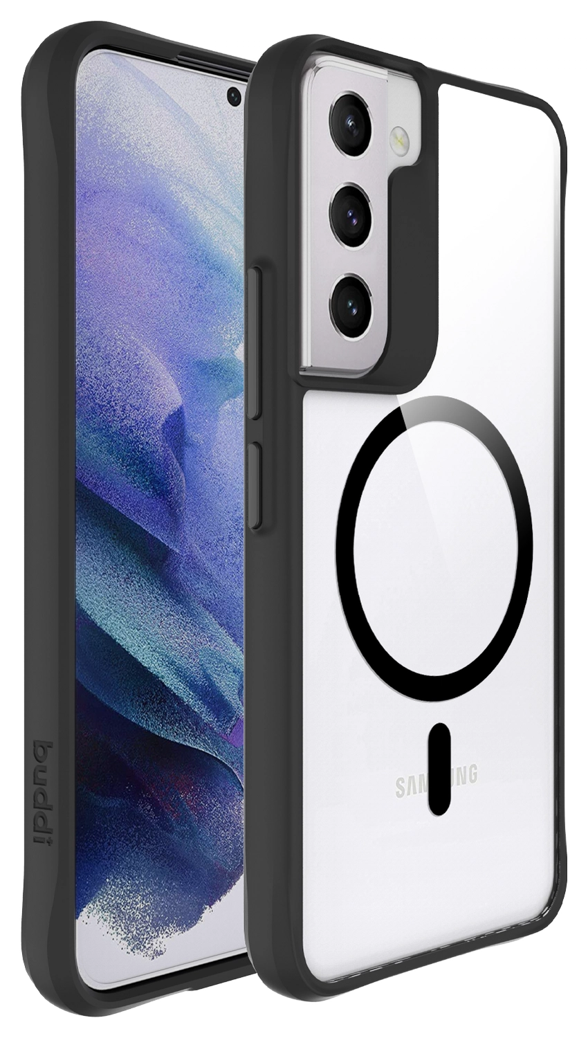 Buddi Hybrid Samsung Galaxy S22 Hoesje MagSafe Back Cover Transparant Zwart afbeelding 8