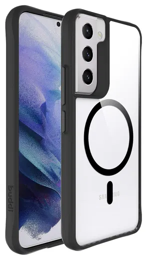 Buddi Hybrid Samsung Galaxy S22 Hoesje MagSafe Back Cover Transparant Zwart afbeelding 8