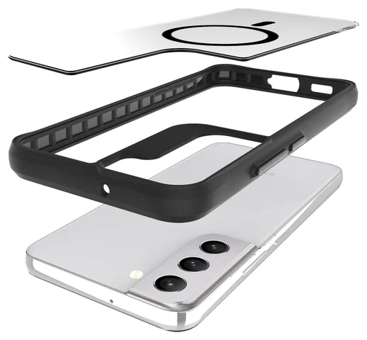 Buddi Hybrid Samsung Galaxy S22 Plus Hoesje MagSafe Back Cover Transparant Zwart afbeelding 10
