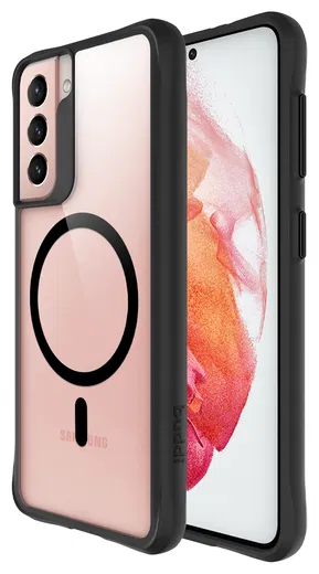 Buddi Hybrid Samsung Galaxy S21 Hoesje MagSafe Back Cover Transparant Zwart afbeelding 1