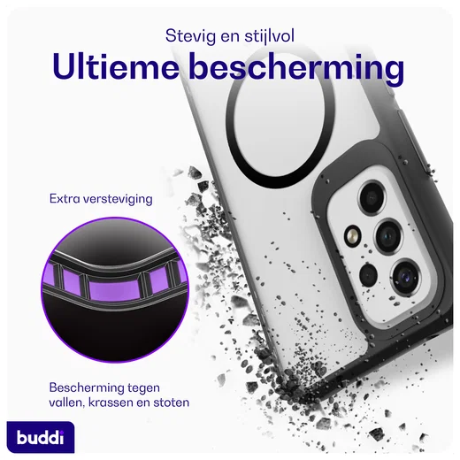 Buddi Hybrid Samsung Galaxy A53 Hoesje MagSafe Back Cover Matte Zwart afbeelding 2