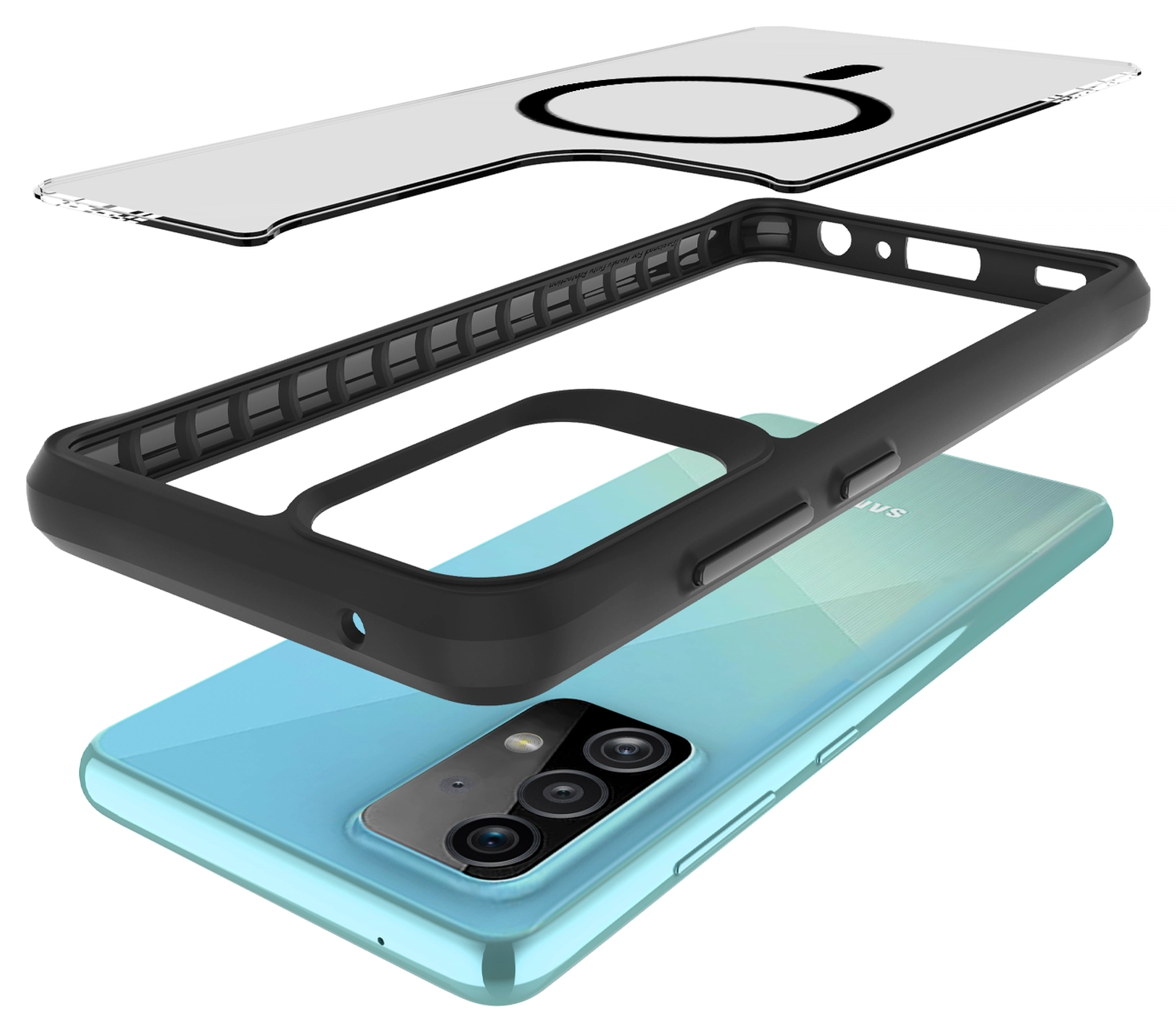 Buddi Hybrid Samsung Galaxy A52 / A52s Hoesje MagSafe Back Cover Matte Zwart afbeelding 10